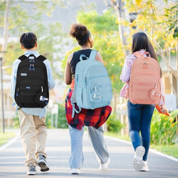 Versatile Blue Backpack for School & Travel - Fits 17.3” Laptops with 14 Pockets - Picture 2 of 8